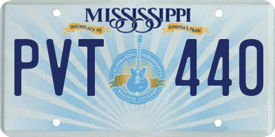 MS license plate PVT440