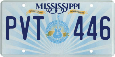 MS license plate PVT446