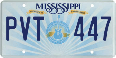 MS license plate PVT447