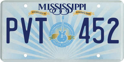 MS license plate PVT452