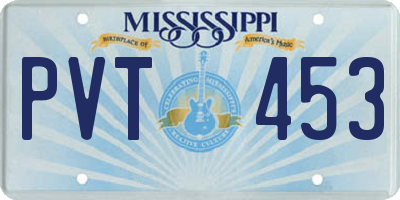 MS license plate PVT453