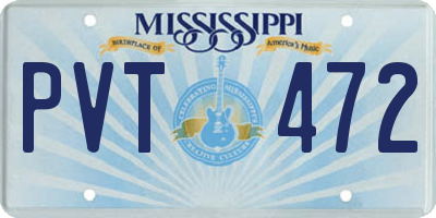 MS license plate PVT472