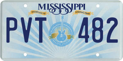 MS license plate PVT482