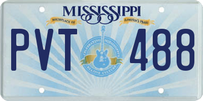 MS license plate PVT488
