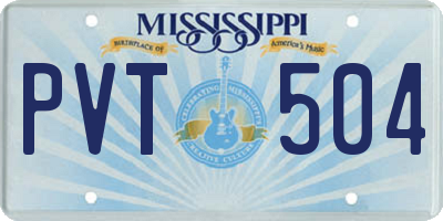 MS license plate PVT504