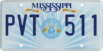 MS license plate PVT511