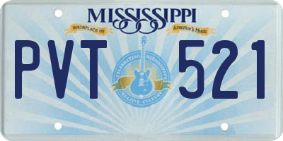 MS license plate PVT521