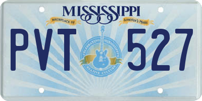 MS license plate PVT527