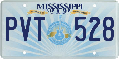 MS license plate PVT528