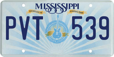 MS license plate PVT539