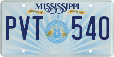 MS license plate PVT540