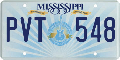 MS license plate PVT548