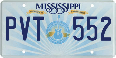 MS license plate PVT552
