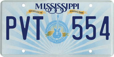 MS license plate PVT554