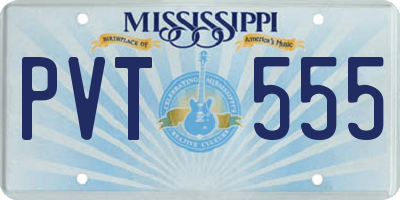 MS license plate PVT555