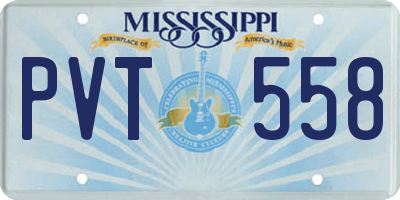 MS license plate PVT558