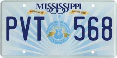MS license plate PVT568
