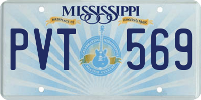 MS license plate PVT569