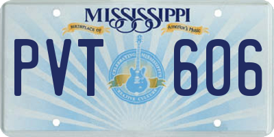 MS license plate PVT606