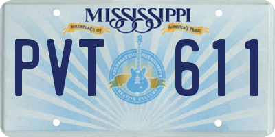 MS license plate PVT611