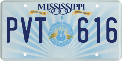 MS license plate PVT616