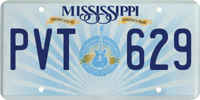 MS license plate PVT629