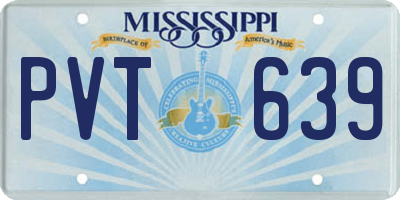 MS license plate PVT639