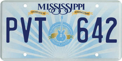 MS license plate PVT642