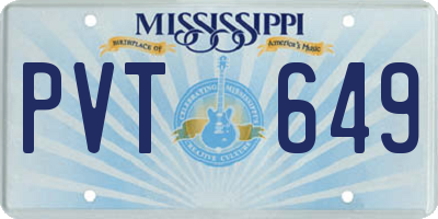 MS license plate PVT649