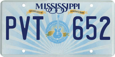MS license plate PVT652