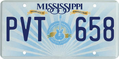MS license plate PVT658