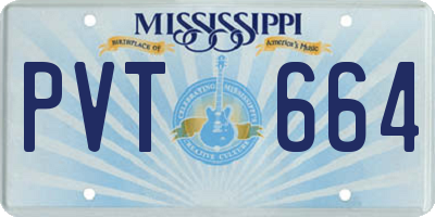 MS license plate PVT664