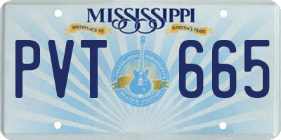MS license plate PVT665