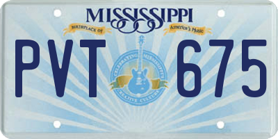MS license plate PVT675