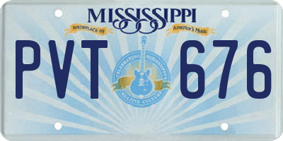 MS license plate PVT676