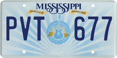 MS license plate PVT677