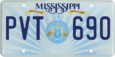 MS license plate PVT690