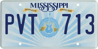 MS license plate PVT713