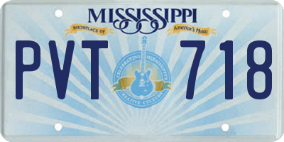 MS license plate PVT718