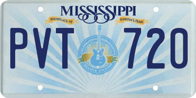 MS license plate PVT720