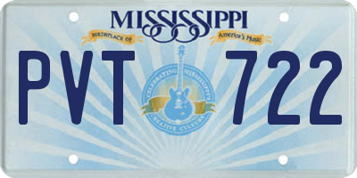MS license plate PVT722