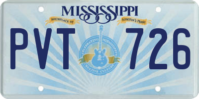 MS license plate PVT726