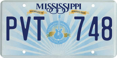 MS license plate PVT748