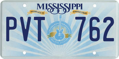 MS license plate PVT762