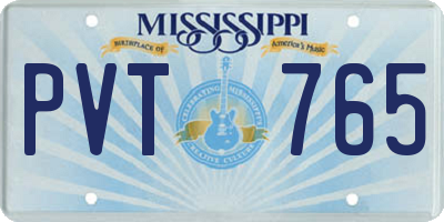 MS license plate PVT765