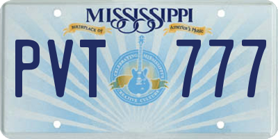 MS license plate PVT777