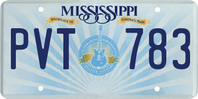 MS license plate PVT783