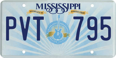 MS license plate PVT795