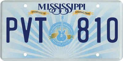 MS license plate PVT810