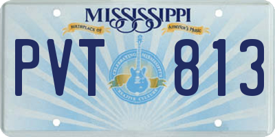 MS license plate PVT813